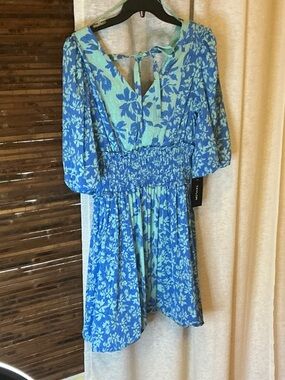 Taylor Blue & Teal Floral Dress